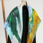Oil Paint Silk Scarf| A Wheatfield with Cypresses - Vshine Silk and Shine 