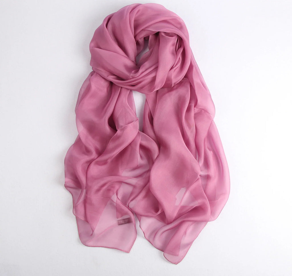 Rainbow Range| Large Silk Scarf Dusty Pink - Vshine Silk and Shine 