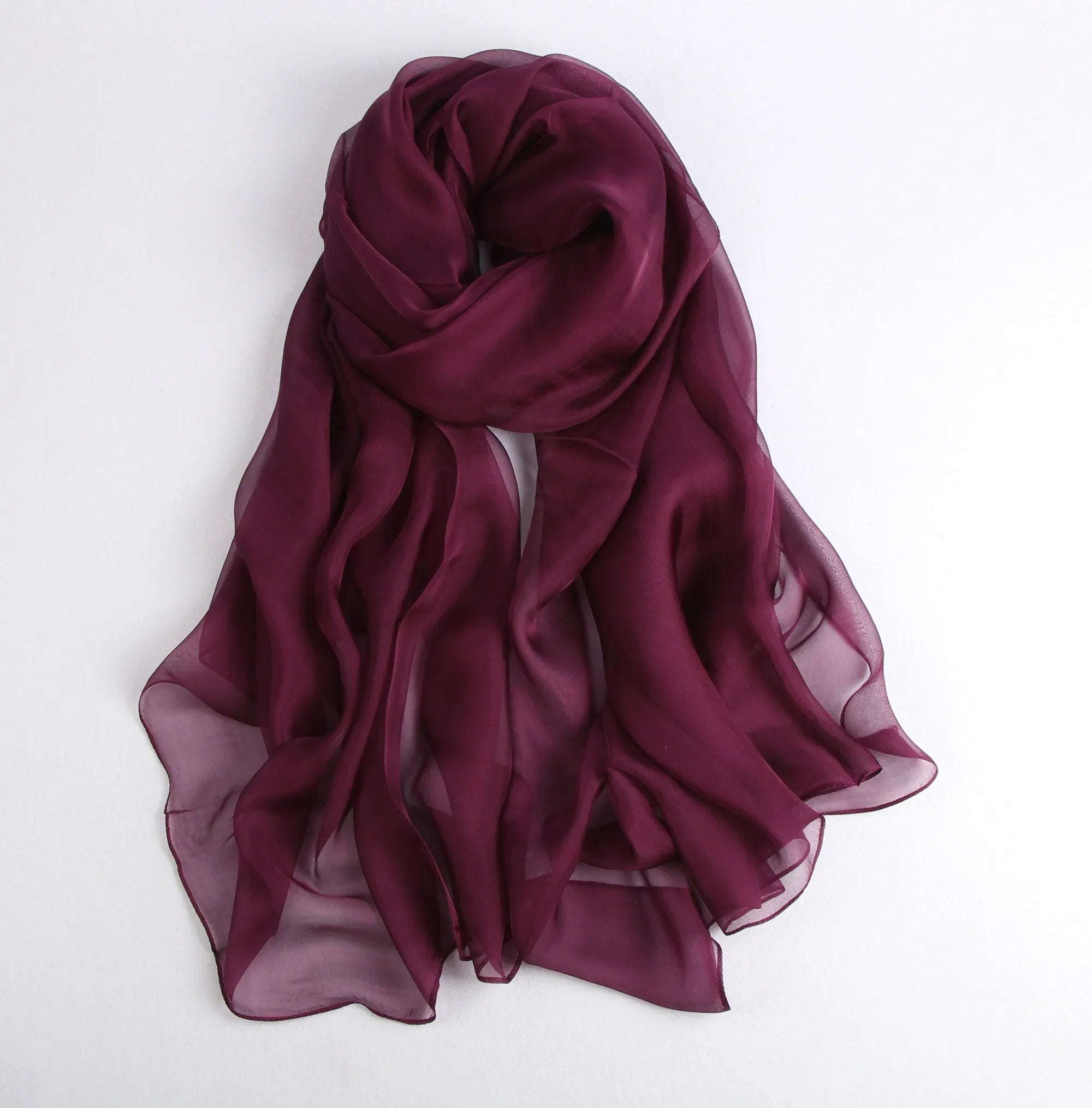 Rainbow Range| Large Silk Scarf Maroon - Vshine Silk and Shine 