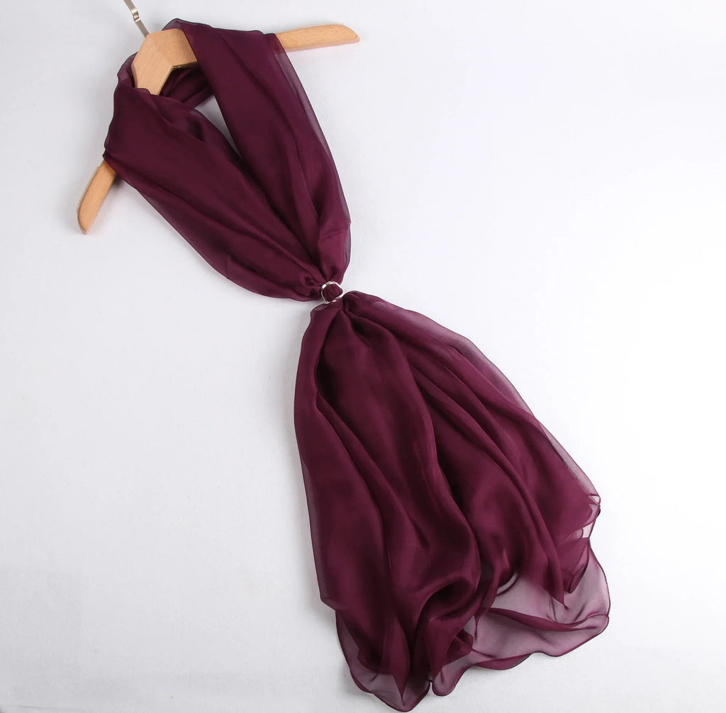 Rainbow Range| Large Silk Scarf Maroon - Vshine Silk and Shine 