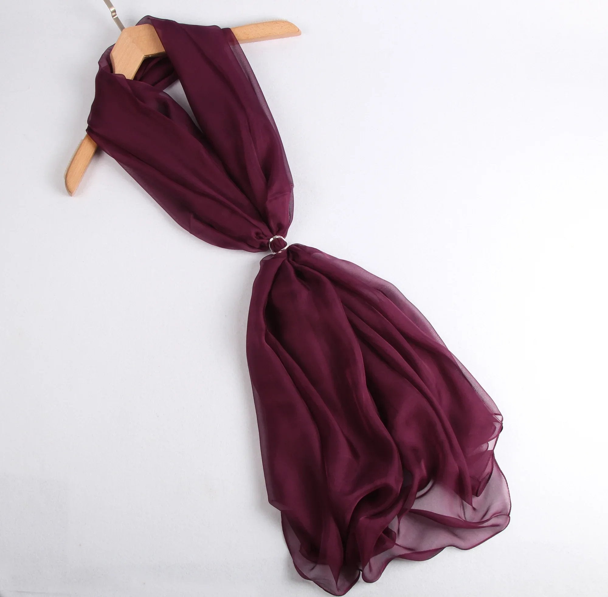 Rainbow Range| Large Silk Scarf Maroon - Vshine Silk and Shine 