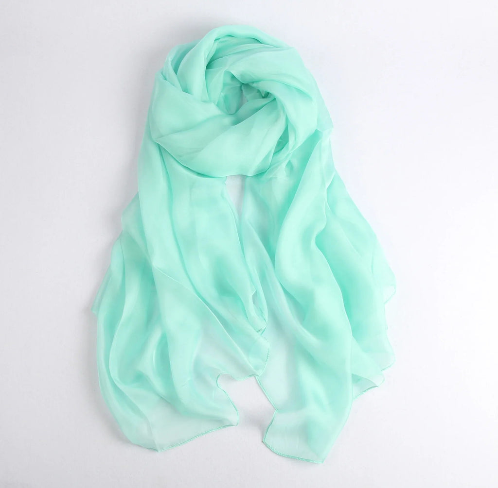 Rainbow Range| Large Silk Scarf Green - Vshine Silk and Shine 