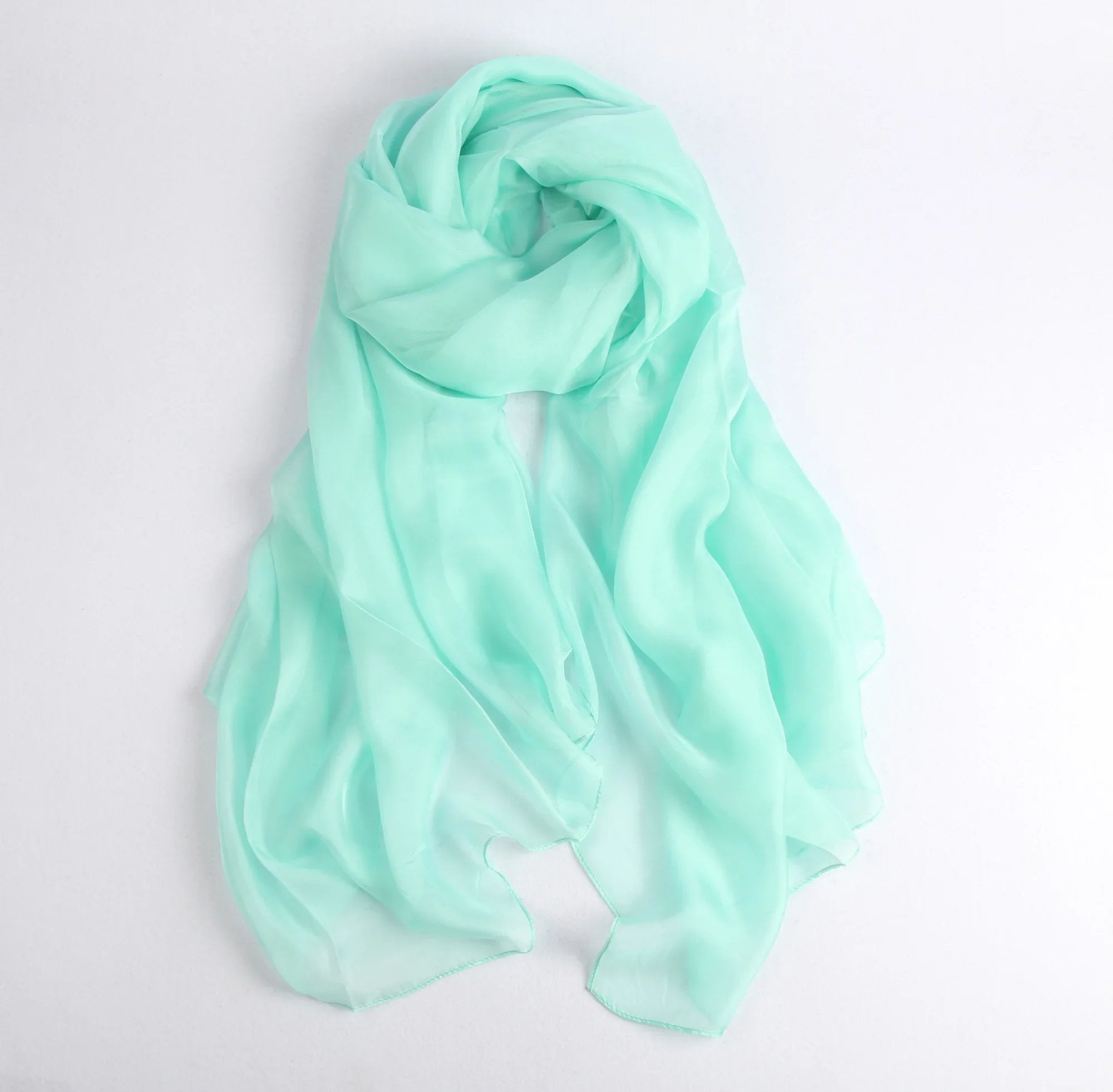 Rainbow Range| Large Silk Scarf Green - Vshine Silk and Shine 