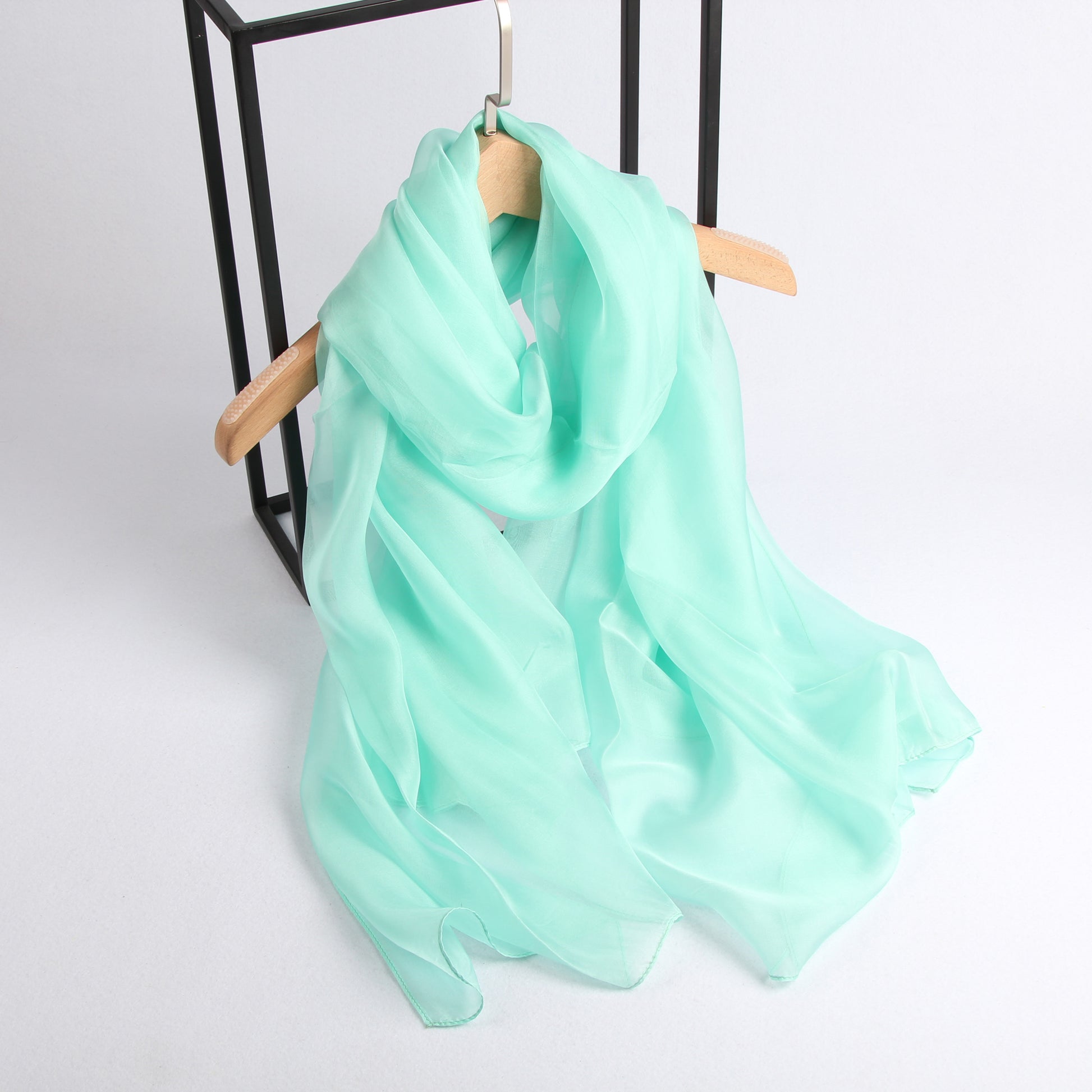 Large Silk Scarf Green - Vshine Silk and Shine Fashion Accessories