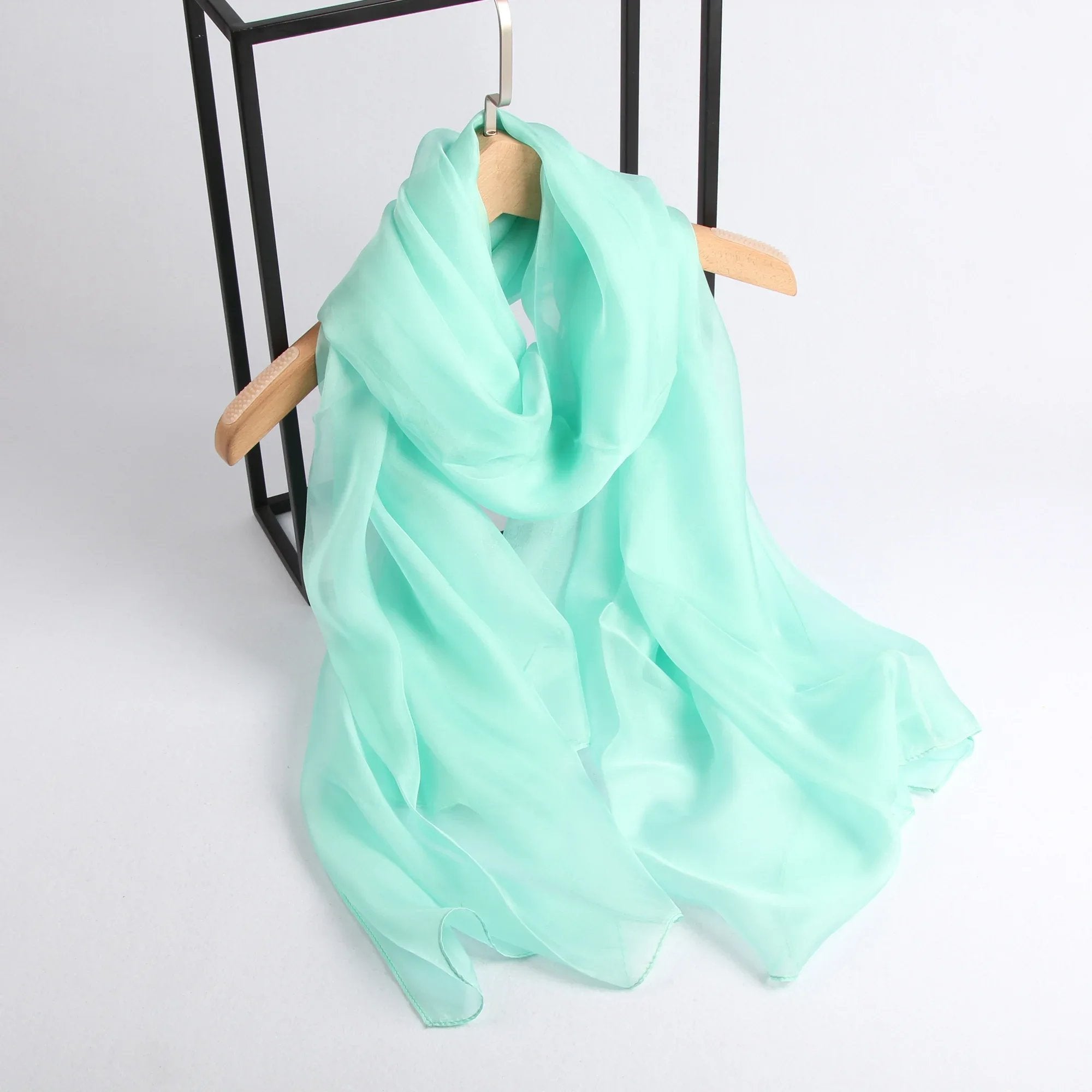 Rainbow Range| Large Silk Scarf Green - Vshine Silk and Shine 