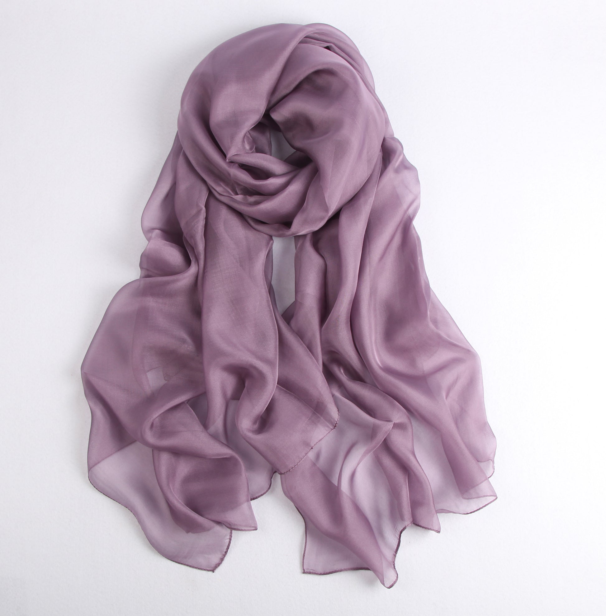 Large Silk Scarf Dark Lilac - Vshine Silk and Shine Fashion Accessories