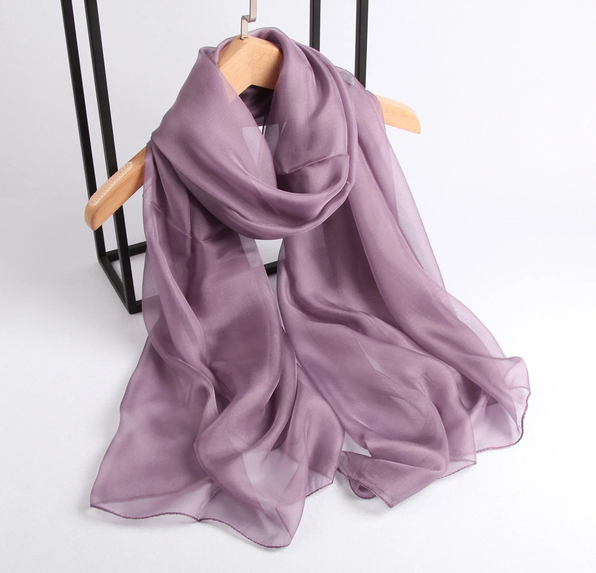 Rainbow Range| Large Silk Scarf Dark Lilac - Vshine Silk and Shine 