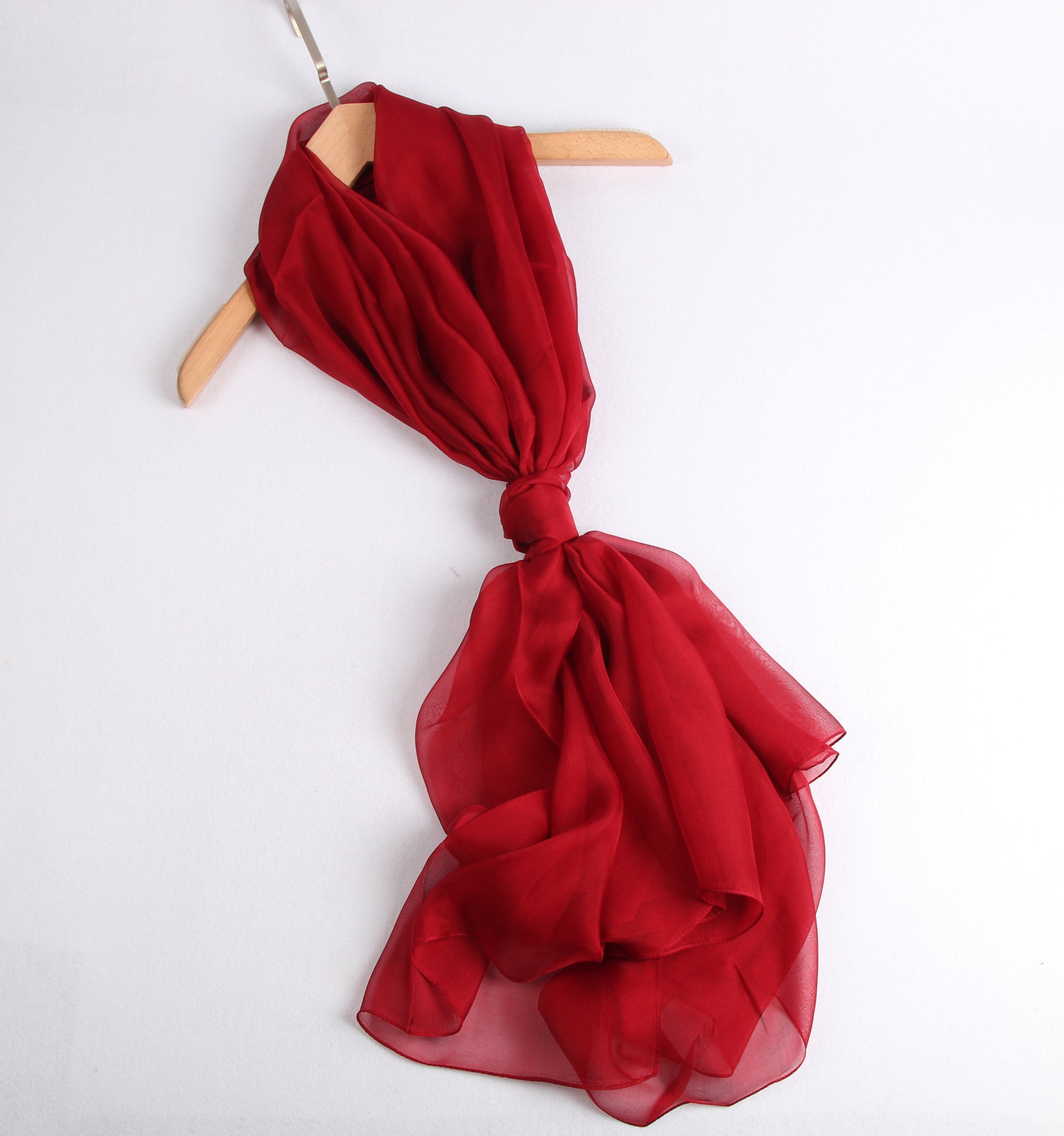 Large Silk Scarf Dark Red - Vshine Silk and Shine Fashion Accessories