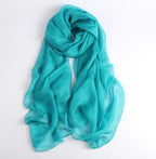 Rainbow Range| Large Silk Scarf Turquoise - Vshine Silk and Shine 