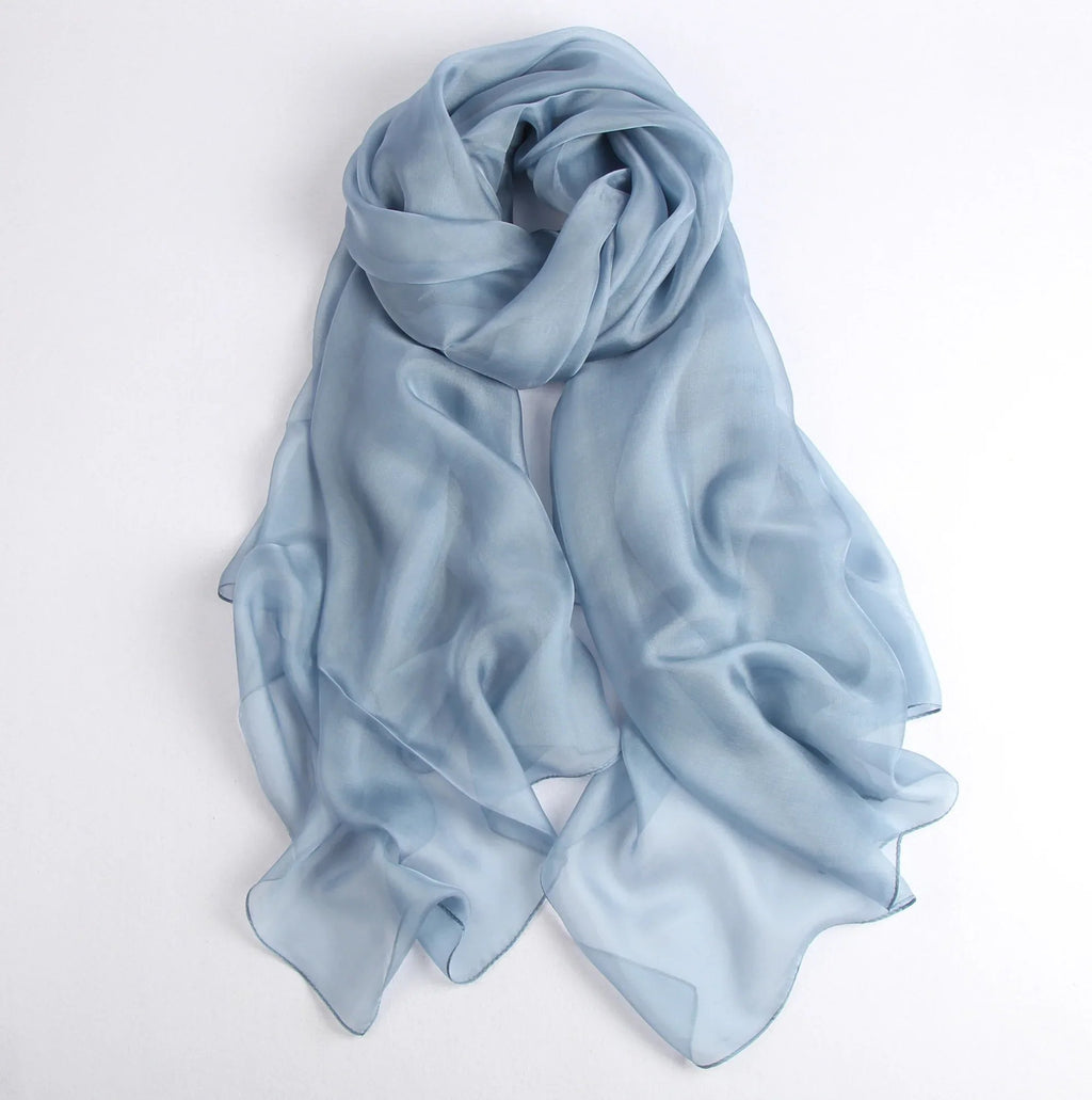 Rainbow Range| Large Silk Scarf Blue - Vshine Silk and Shine 