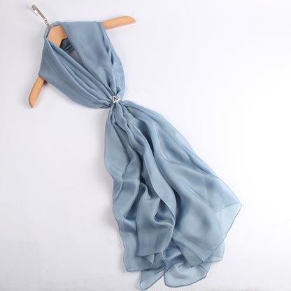 Large Silk Scarf Blue - Vshine Silk and Shine Fashion Accessories
