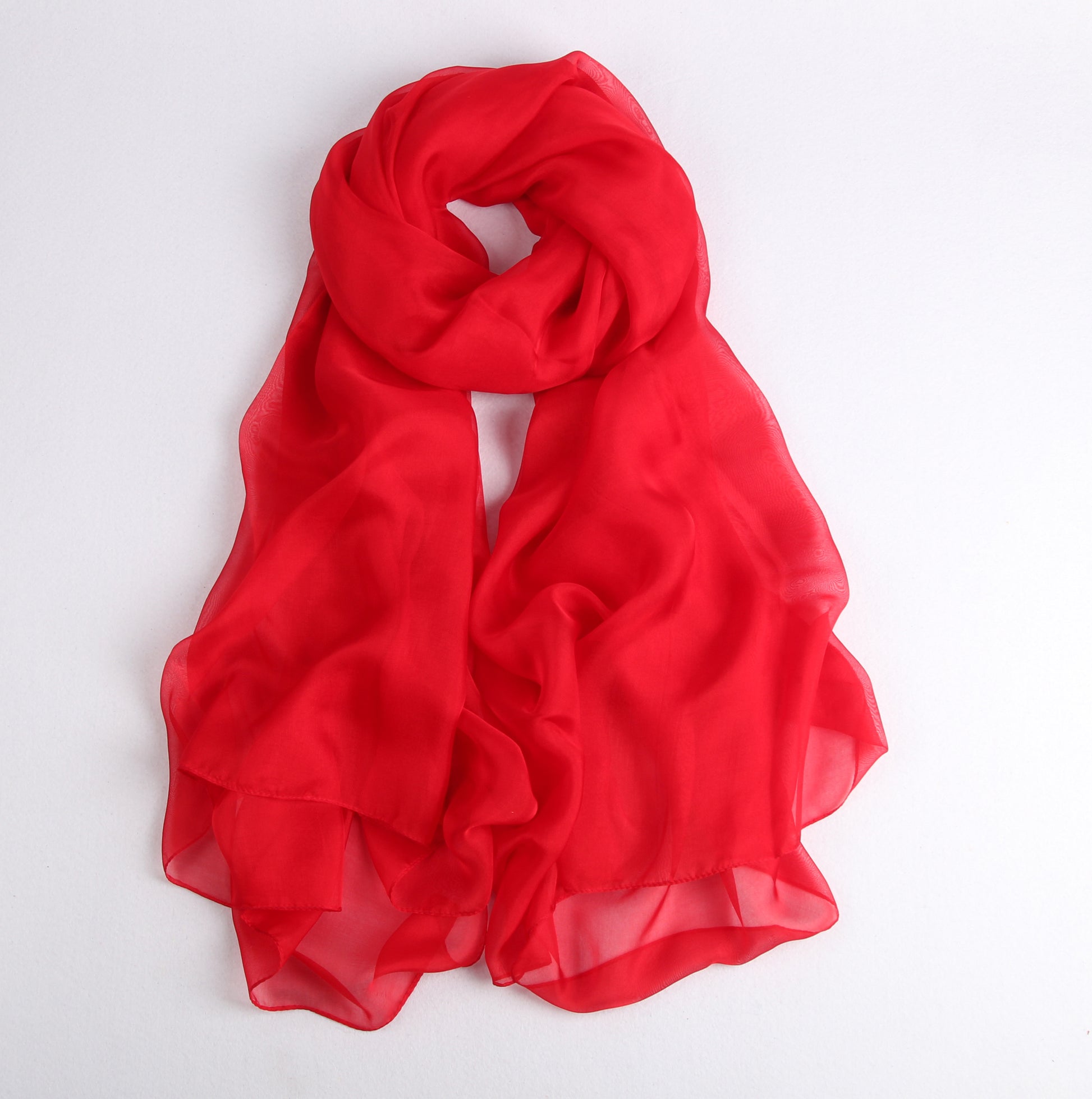 Large Silk Scarf Red - Vshine Silk and Shine Fashion Accessories