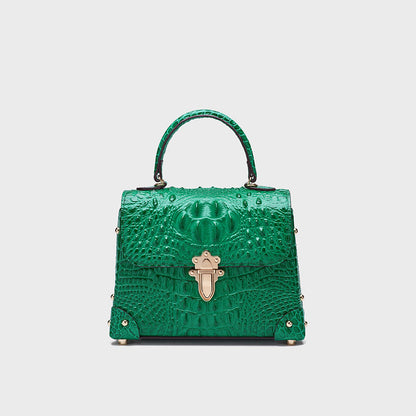 Vshine Silk and Shine Moc Cro Handbag Green