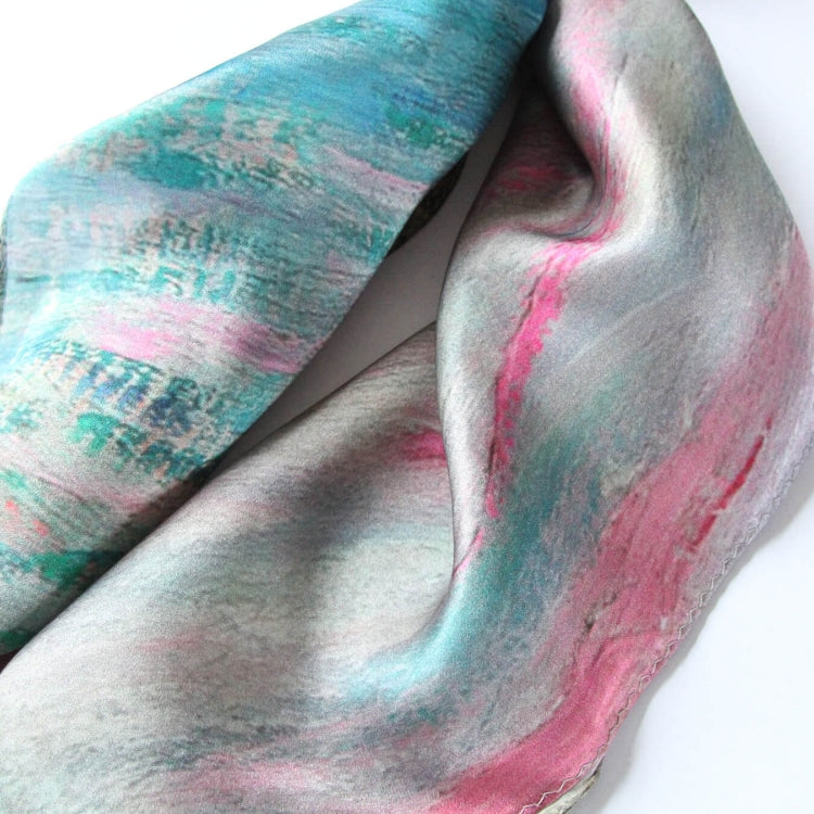 Oil Paint Silk Scarf| Sunset At Pourville Open Sea - Vshine Silk and Shine 