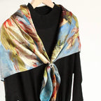 Oil Paint Silk Scarf| Vase with gladioli and China Asters - Vshine Silk and Shine 