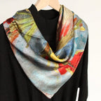 Oil Paint Silk Scarf| Vase with gladioli and China Asters - Vshine Silk and Shine 