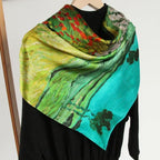 Oil Paint Silk Scarf| Wheat Fields near Auvers-sur-oise - Vshine Silk and Shine 