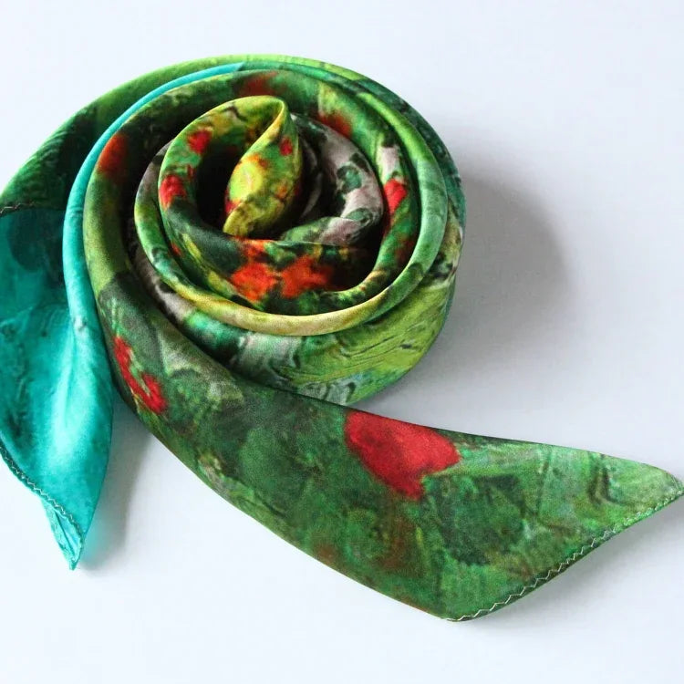Oil Paint Silk Scarf| Wheat Fields near Auvers-sur-oise - Vshine Silk and Shine 