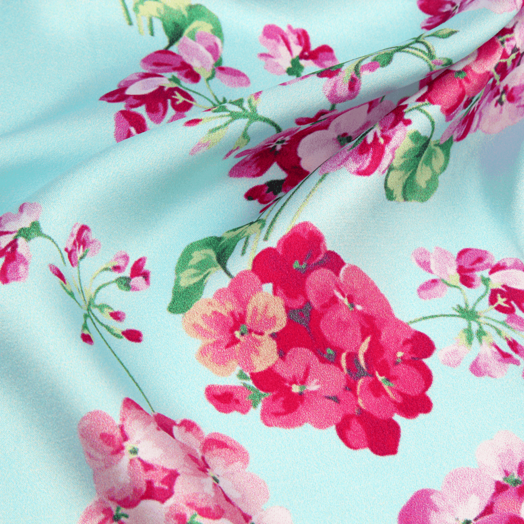 Small Square Silk Scarf|Versatile|Blossom Blue - Vshine Silk and Shine Fashion Accessories