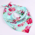 Small Square Silk Scarf|Versatile|Blossom Blue - Vshine Silk and Shine 