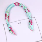 Small Square Silk Scarf|Versatile|Blossom Blue - Vshine Silk and Shine 
