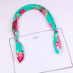 Small Square Silk Scarf|Versatile|Blossom Green - Vshine Silk and Shine 