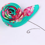 Small Square Silk Scarf|Versatile|Blossom Green - Vshine Silk and Shine 