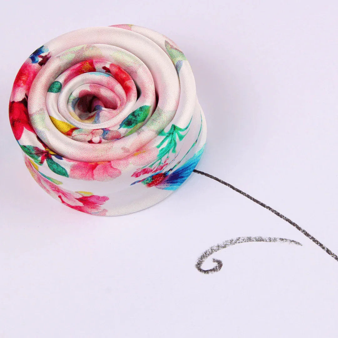 Small Square Silk Scarf|Versatile|Pink Delight - Vshine Silk and Shine 