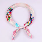 Small Square Silk Scarf|Versatile|Pink Delight - Vshine Silk and Shine 