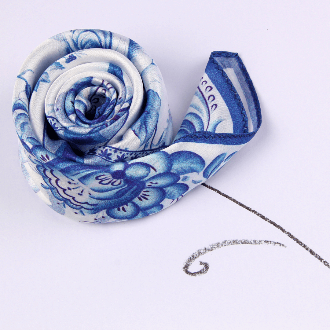 Small Square Silk Scarf|Versatile|Rose blue - Vshine Silk and Shine Fashion Accessories