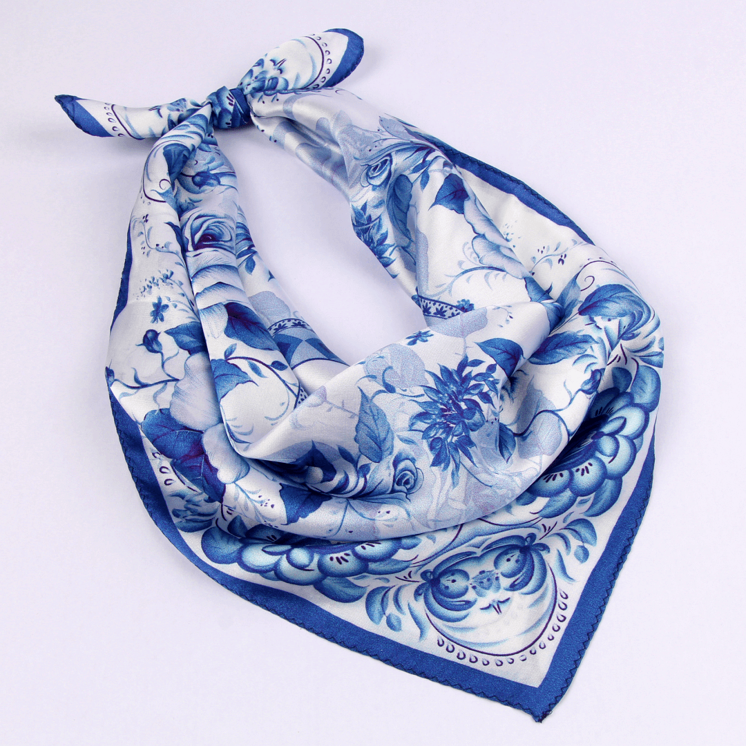 Small Square Silk Scarf|Versatile|Rose blue - Vshine Silk and Shine Fashion Accessories