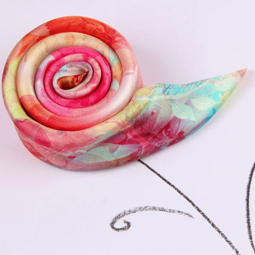 Small Square Silk Scarf|Versatile|Red Pastel - Vshine Silk and Shine 