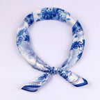 Small Square Silk Scarf|Versatile|Rose blue - Vshine Silk and Shine 