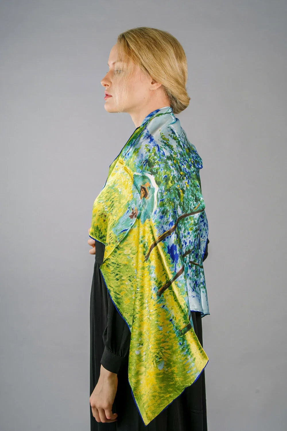 Oil Paint Silk Scarf| Oil Paint Spring Field - Vshine Silk and Shine 