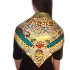 Large Square Silk Scarf 14 Momme Silk Twil Gold - Vshine Silk and Shine 