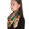 Large Square Silk Scarf 14 Momme Silk Twil Gold - Vshine Silk and Shine 