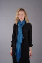 Extra Large Finest Cashmere Shawl Peacock Blue - Vshine Silk and Shine 