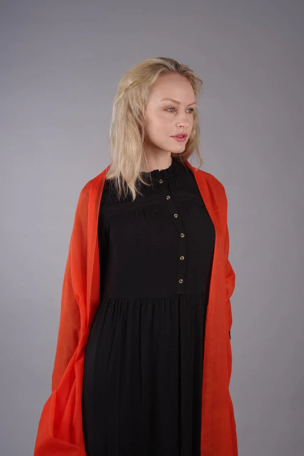 Extra Large Finest Cashmere Shawl Orange - Vshine Silk and Shine 