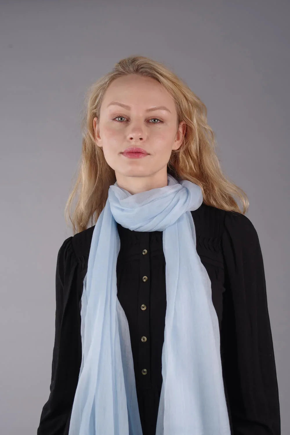 Extra Large Finest Cashmere Shawl Baby Blue - Vshine Silk and Shine 