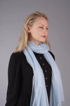 Extra Large Finest Cashmere Shawl Baby Blue - Vshine Silk and Shine 