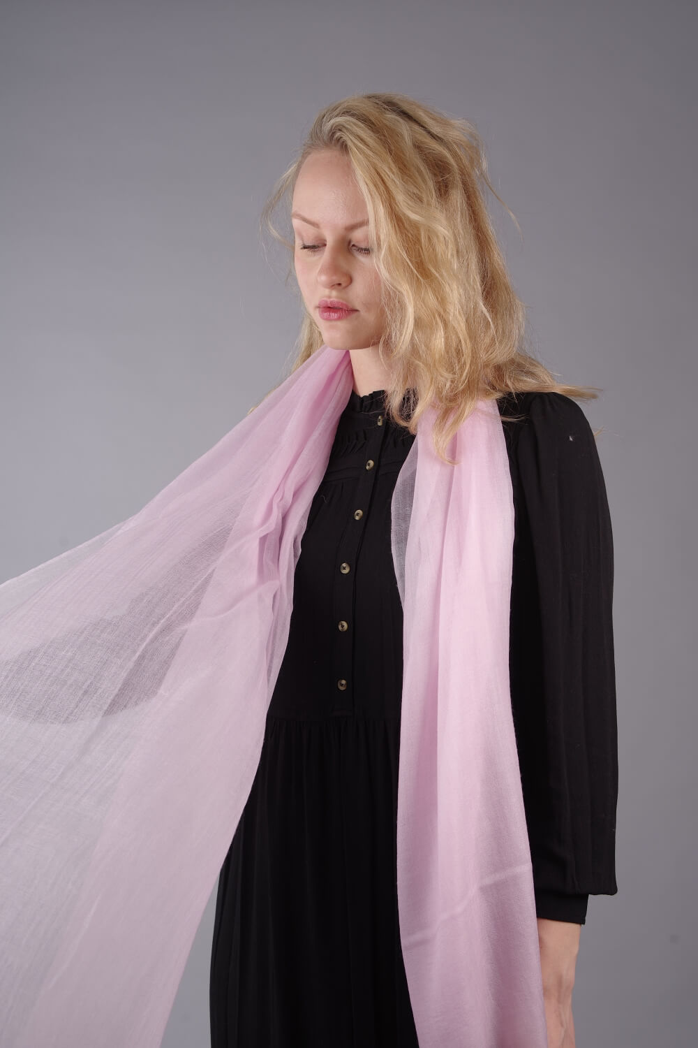 Extra Large Finest Cashmere Shawl Light Pink - Vshine Silk and Shine 