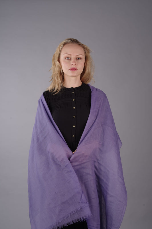 Extra Large Finest Cashmere Shawl Purple - Vshine Silk and Shine 