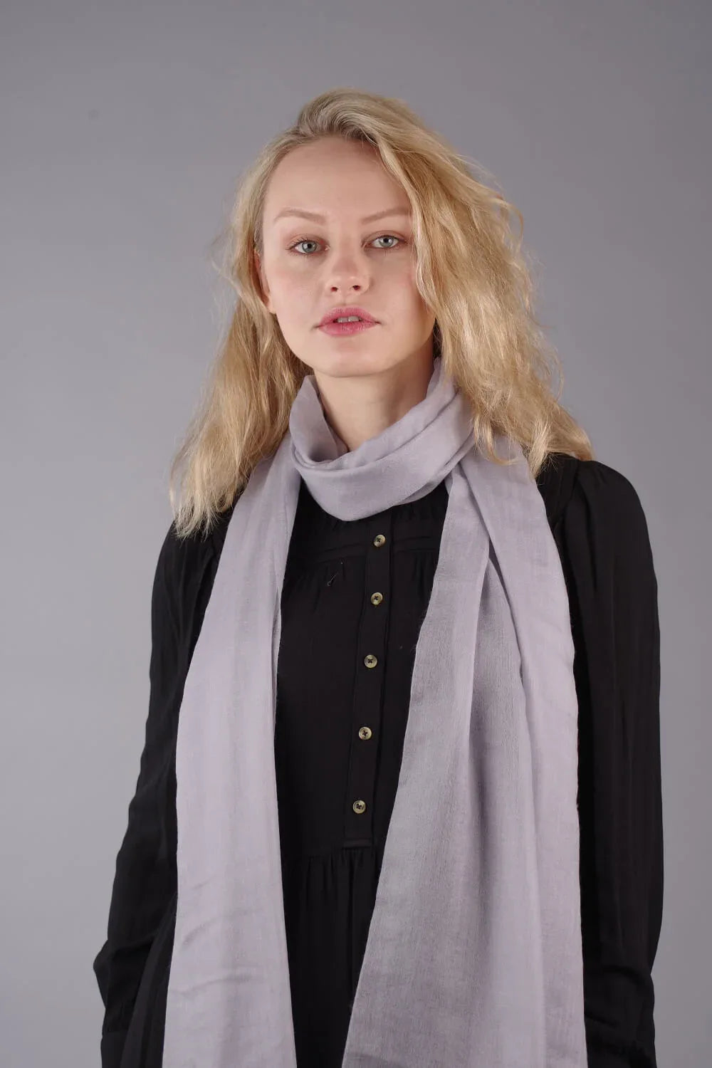 Extra Large Finest Cashmere Shawl Silver - Vshine Silk and Shine 