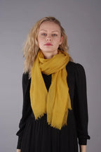 Extra Large Finest Cashmere Shawl Turmeric - Vshine Silk and Shine 
