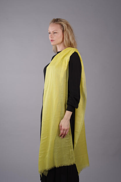 Extra Large Finest Cashmere Shawl Yellow - Vshine Silk and Shine 