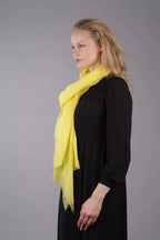 Extra Large Finest Cashmere Shawl Yellow - Vshine Silk and Shine 