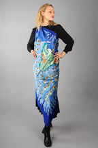 Limited Edition Hand Painted Silk Scarf| Blue - Vshine Silk and Shine 
