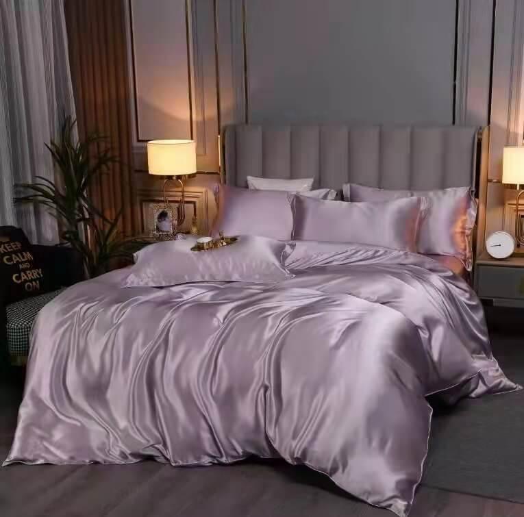 Luxury Vshine Silk and Shine Bedding Set Pure Lux Pale Purple - Vshine Silk and Shine 