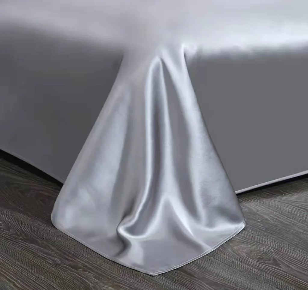 Luxury Vshine Silk and Shine Bedding Set Pure Lux Silver Grey - Vshine Silk and Shine 