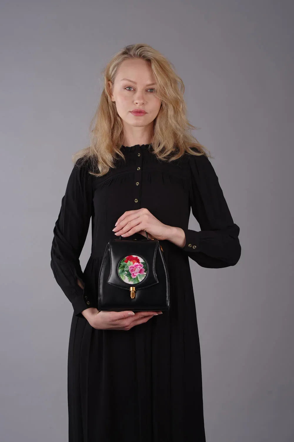 Luxury Silk Embroidery Handbag Small Floral and Foliage - Vshine Silk and Shine 